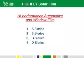 HIGHFLY Solar Film