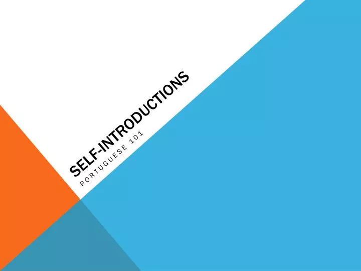 self introductions