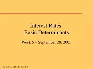 Interest Rates: Basic Determinants