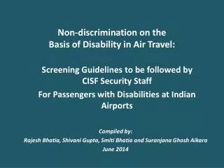 Non-discrimination on the Basis of Disability in Air Travel :