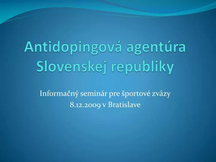 antidopingov agent ra slovenskej republiky