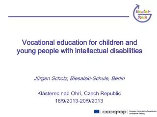 Vocational education for children and young people with intellectual disabilities