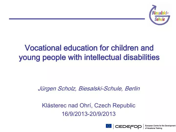 vocational education for children and young people with intellectual disabilities