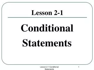 conditional statements