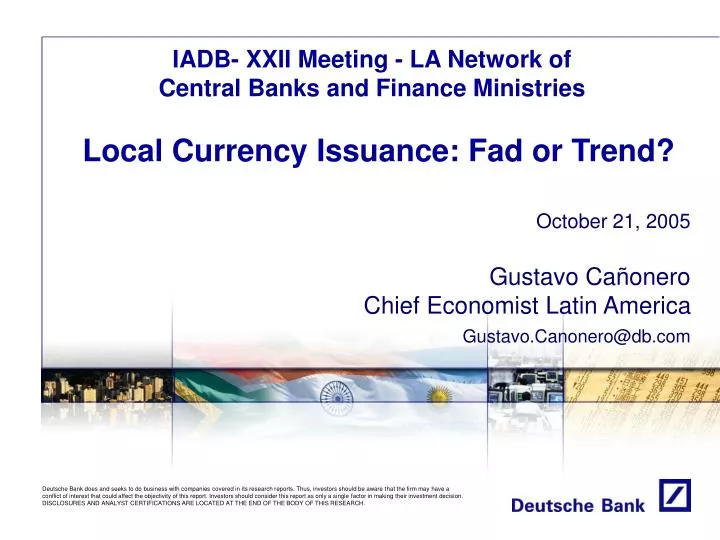 iadb xxii meeting la network of central banks and finance ministries