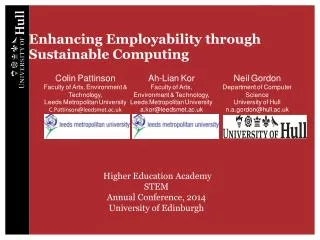 Enhancing Employability through Sustainable Computing