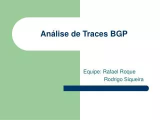 an lise de traces bgp