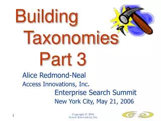 Building 			Taxonomies 		Part 3