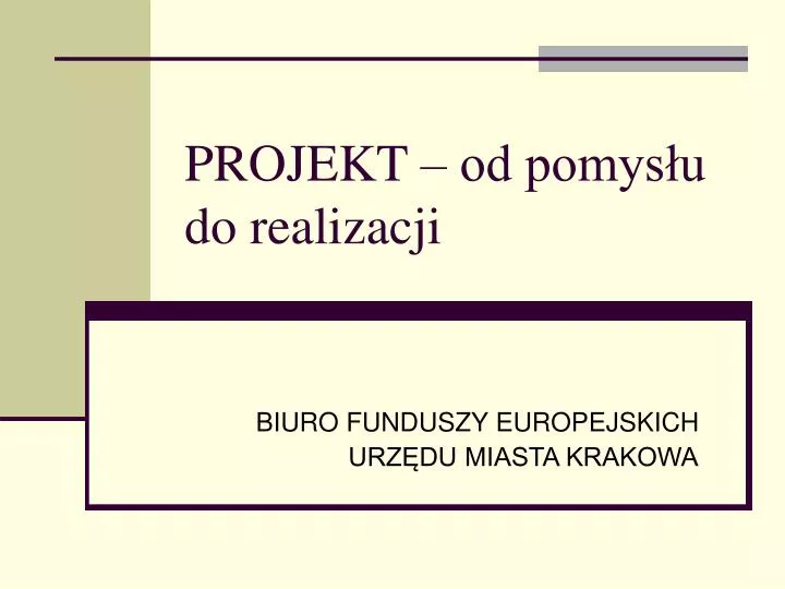 projekt od pomys u do realizacji