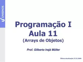 programa o i aula 11 arrays de objetos