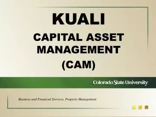 KUALI CAPITAL ASSET MANAGEMENT (CAM)