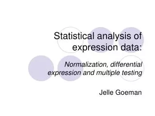 Statistical analysis of expression data: