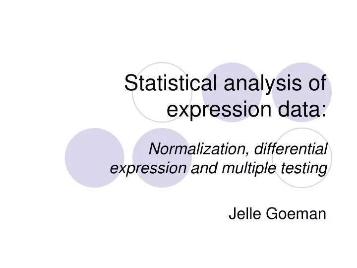 statistical analysis of expression data