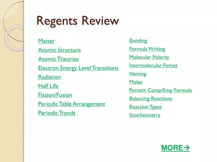 regents review