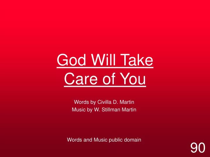god will take care of you