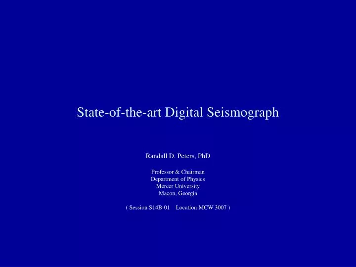 state of the art digital seismograph