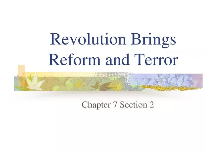 revolution brings reform and terror