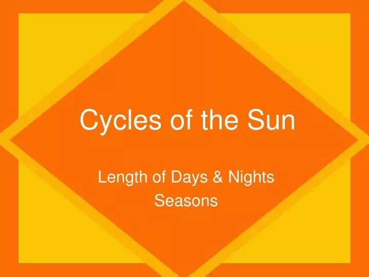 cycles of the sun