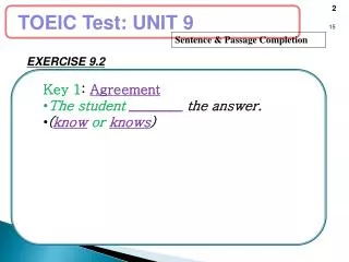 TOEIC Test: UNIT 9