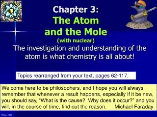 Chapter 3: The Atom and the Mole (with nuclear)