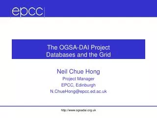 The OGSA-DAI Project Databases and the Grid