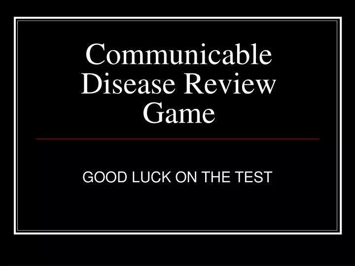 communicable disease review game