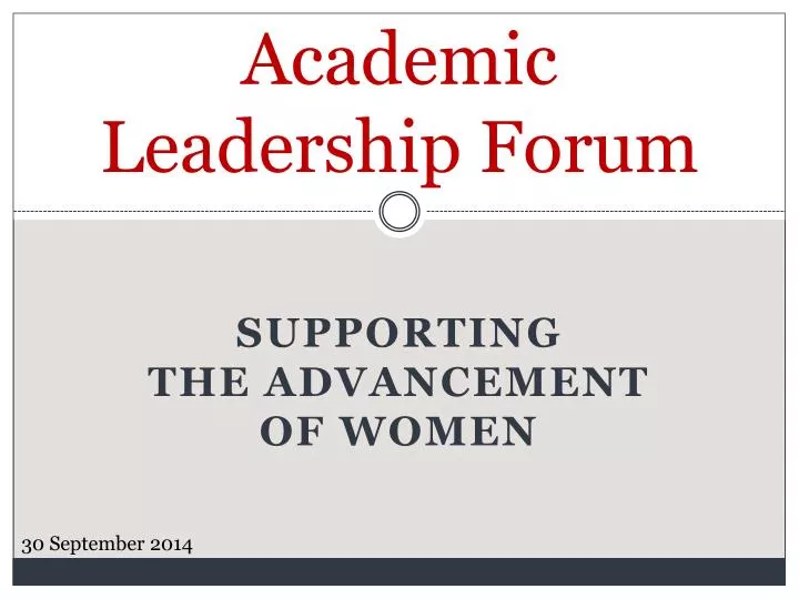 academic leadership forum