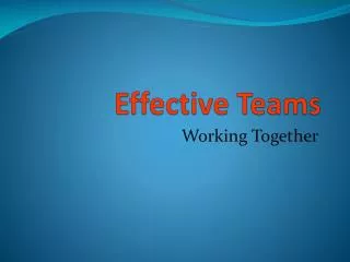 Effective Teams