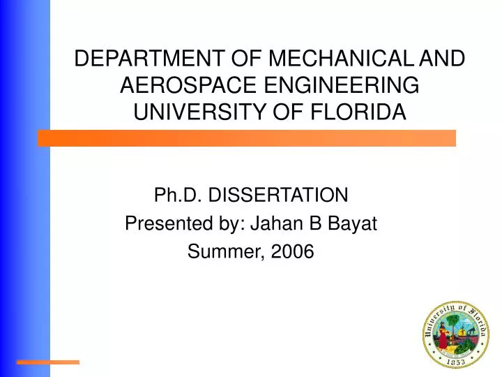 department of mechanical and aerospace engineering university of florida