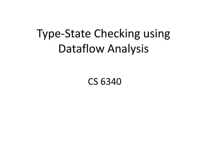 type state checking using dataflow analysis