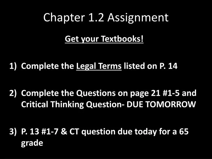 chapter 1 2 assignment