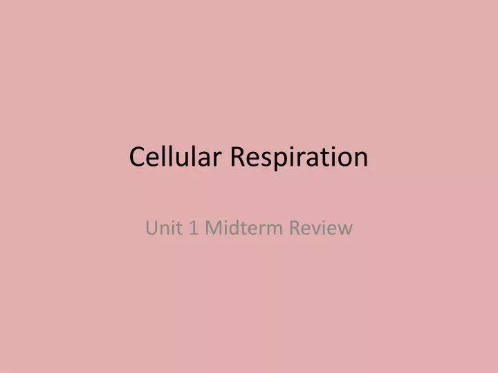 cellular respiration