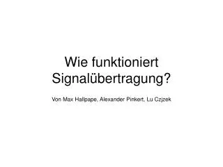 wie funktioniert signal bertragung