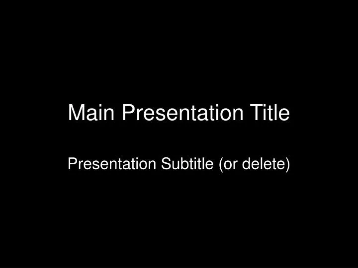 main presentation title