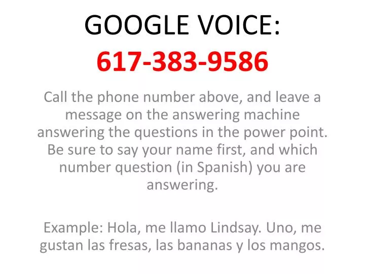 google voice 617 383 9586