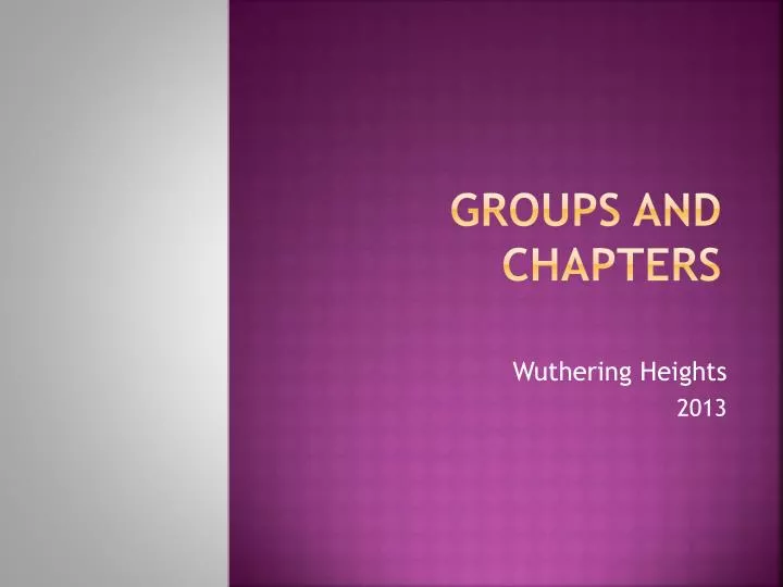groups and chapters