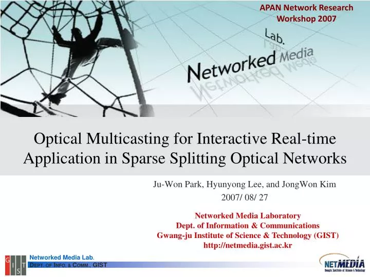optical multicasting for interactive real time application in sparse splitting optical networks