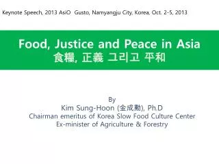 Food, Justice and Peace in Asia ?? , ?? ??? ??