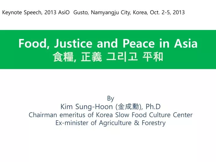 food justice and peace in asia