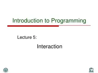 Introduction to Programming