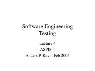 Software Engineering Testing