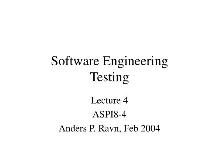 software engineering testing