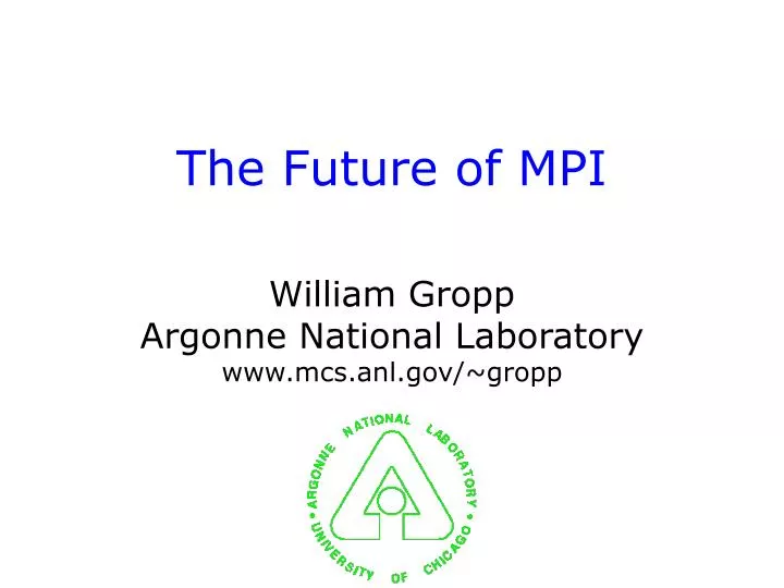 the future of mpi