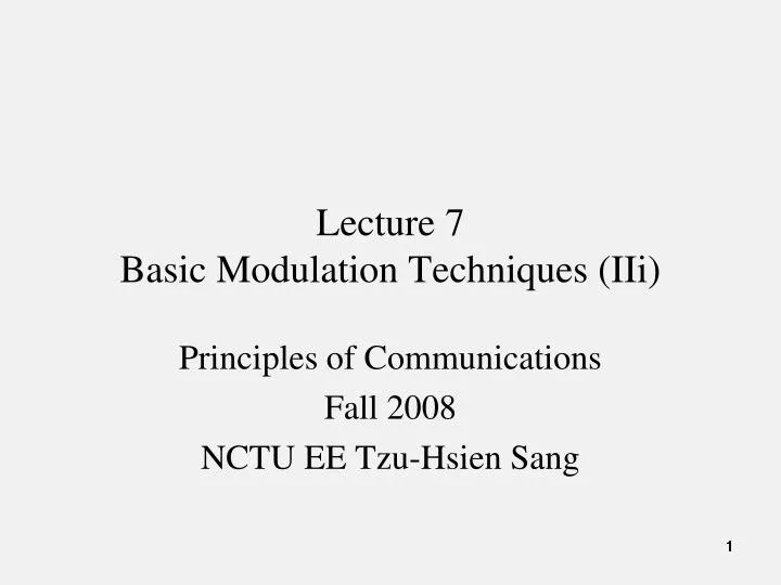 lecture 7 basic modulation techniques iii