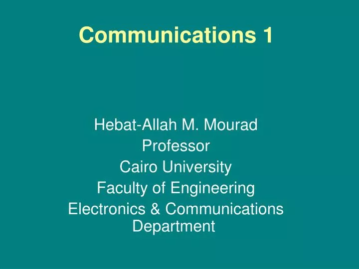 communications 1