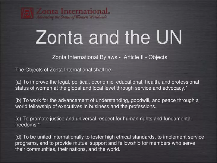 zonta and the un