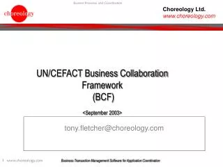 UN/CEFACT Business Collaboration Framework (BCF) &lt;September 2003&gt;