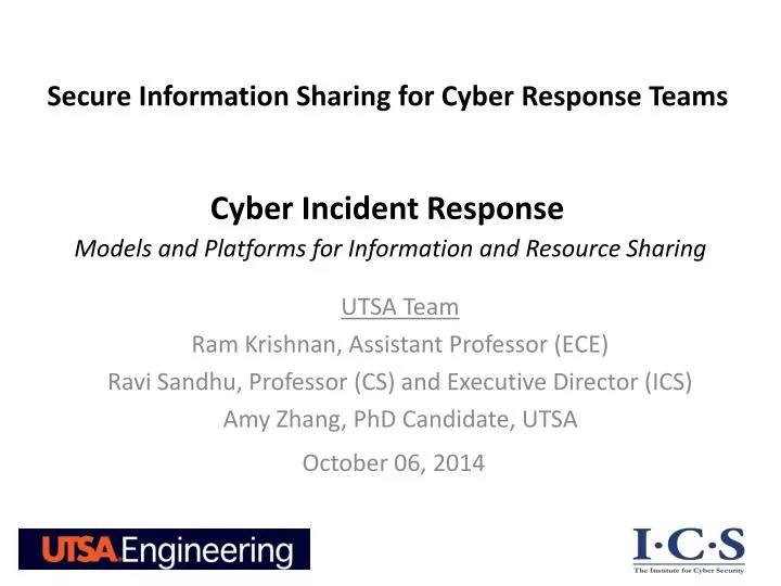 cyber incident response models and platforms for information and resource sharing