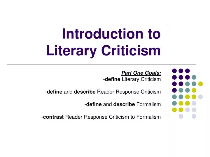 introduction to literary criticism