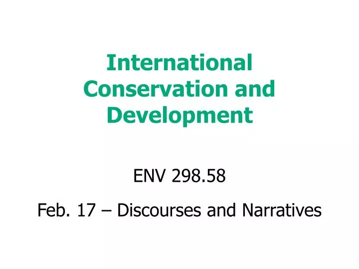 international conservation and development